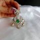 Handmade Brass Metal Jewellery Green Stone Maang Tikka Set